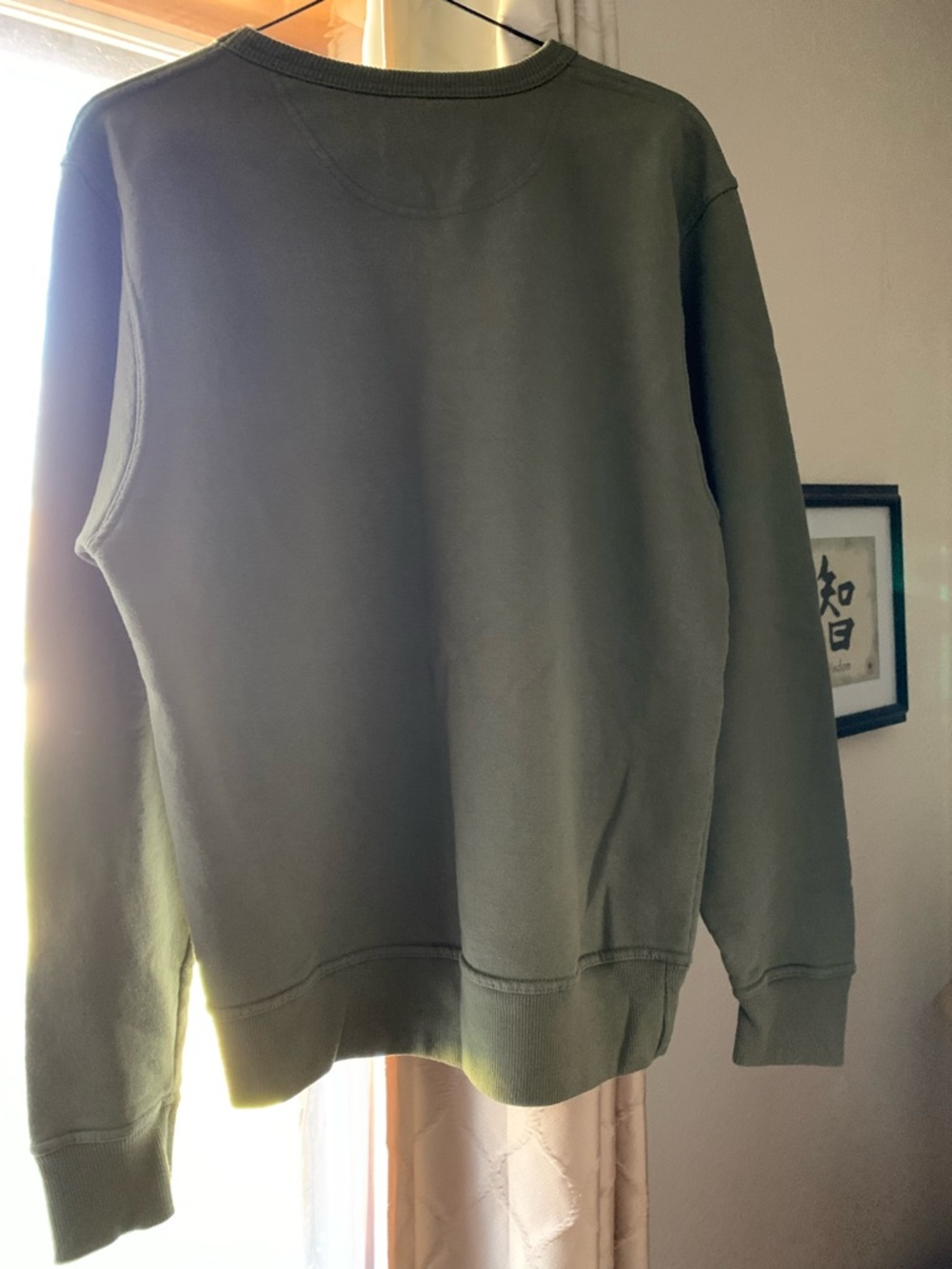 Champion Unisex Olive Green Powerblend Crewneck Sweatshirt - Size S - Picture 3 of 11